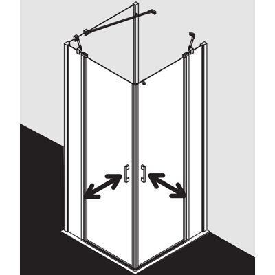 Porte de douche d'angle Kermi - 2 pièces, brillant argent - Publicité Porte de douche d'angle Kermi - 2 pièces, brillant argent - Publicité