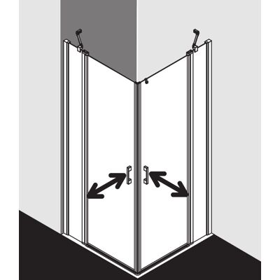 Kermi LIGA Entrée d'angle 2 pièces - Porte battante & Panneaux fixes - Argent brillant - Douche - Publicité Kermi LIGA Entrée d'angle 2 pièces - Porte battante & Panneaux fixes - Argent brillant - Douche - Publicité