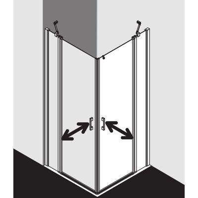 Kermi Liga Entrée d'angle Mi-Section 2 Pièces - Droite, Verre Clair, Argent - Publicité Kermi Liga Entrée d'angle Mi-Section 2 Pièces - Droite, Verre Clair, Argent - Publicité