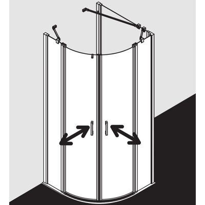 Cabine de Douche Liga de Kermi - Quatre-Cercle - Argent Mat - 80x185cm - Publicité Cabine de Douche Liga de Kermi - Quatre-Cercle - Argent Mat - 80x185cm - Publicité