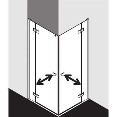 Porte d'entrée d'angle Kermi MENA - 75cm noir - Publicité Porte d'entrée d'angle Kermi MENA - 75cm noir - Publicité