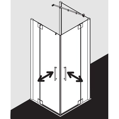 Kermi Pasa XP Entrée d'angle - Porte battante 2 parties - Argent mat - Publicité Kermi Pasa XP Entrée d'angle - Porte battante 2 parties - Argent mat - Publicité