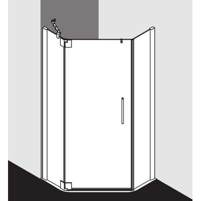 Kermi Marque PXL45 Argent Brillant Fünfeck Paroi de Douche - Publicité Kermi Marque PXL45 Argent Brillant Fünfeck Paroi de Douche - Publicité