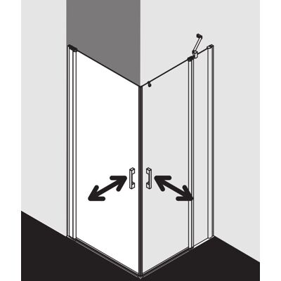 Porte de Douche d'angle Pega de Kermi Argent Brillant - Type de Douche - Publicité Porte de Douche d'angle Pega de Kermi Argent Brillant - Type de Douche - Publicité