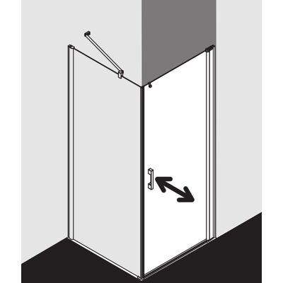Porte de douche Pega Kermi - Argent brillant - Verre de sécurité 6mm - 1850mm - Publicité Porte de douche Pega Kermi - Argent brillant - Verre de sécurité 6mm - 1850mm - Publicité