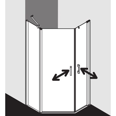 Cabine de douche pentagonale Kermi Pega - Accessibilité, verre 6mm - Publicité Cabine de douche pentagonale Kermi Pega - Accessibilité, verre 6mm - Publicité