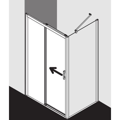 Porte coulissante Pega 2 pièces Argent Verre Clair - Douche - Publicité Porte coulissante Pega 2 pièces Argent Verre Clair - Douche - Publicité