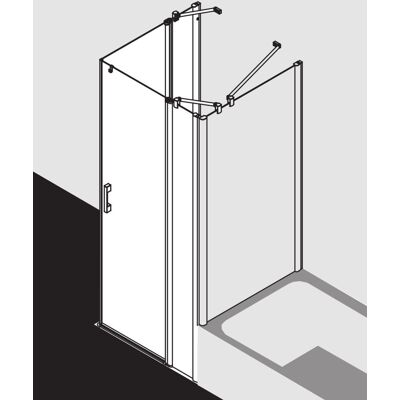 Porte de douche Pega Kermi - 90x200cm - Argent brillant - Sans obstacle - Publicité Porte de douche Pega Kermi - 90x200cm - Argent brillant - Sans obstacle - Publicité