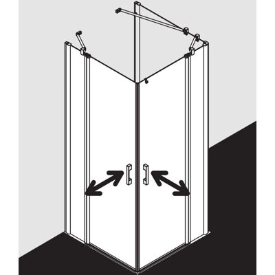 Porte de douche d'angle Pega - 2 pièces - Argent - ESG 6mm - Publicité Porte de douche d'angle Pega - 2 pièces - Argent - ESG 6mm - Publicité