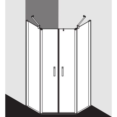 Kermi Enceinte de Douche Pentagone Argent - Cabine de Douche - Publicité Kermi Enceinte de Douche Pentagone Argent - Cabine de Douche - Publicité
