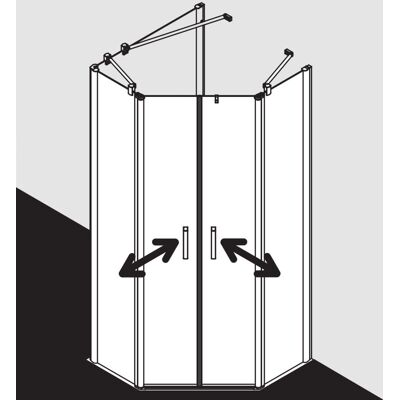 Kermi Pega Cabine de douche pentagonale - Verre de sécurité - Argent - 1850mm - Publicité Kermi Pega Cabine de douche pentagonale - Verre de sécurité - Argent - 1850mm - Publicité