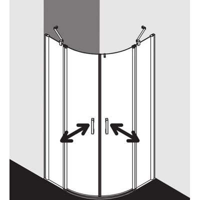 Pega Enclosure de Douche - Argent brillant - Verre de sécurité ESG 6mm - Quart de cercle - Publicité Pega Enclosure de Douche - Argent brillant - Verre de sécurité ESG 6mm - Quart de cercle - Publicité