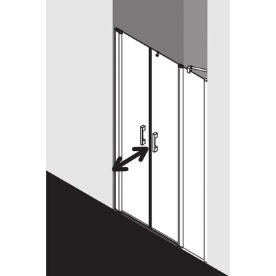 Porte de douche Kermi Pega avec panneau fixe - Argent & verre clair - Publicité Porte de douche Kermi Pega avec panneau fixe - Argent & verre clair - Publicité