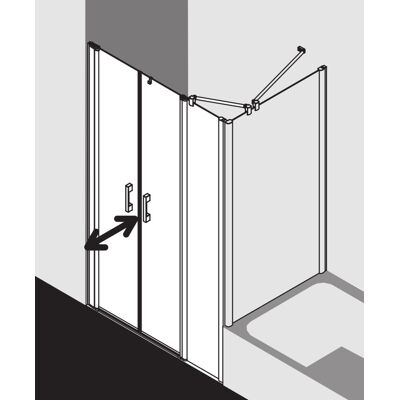 Porte de Douche Pega Kermi - 1200mm Argent, Verre ESG Clair, Charnières à gauche - Type: Porte Péndule - Publicité Porte de Douche Pega Kermi - 1200mm Argent, Verre ESG Clair, Charnières à gauche - Type: Porte Péndule - Publicité