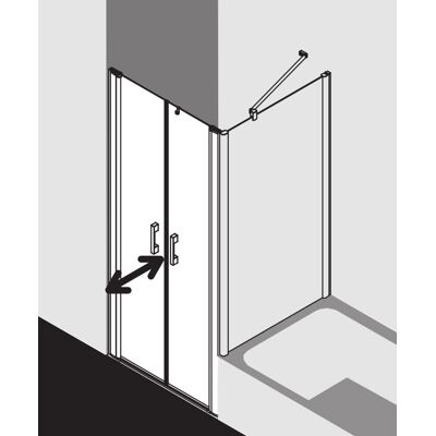 Porte de Douche Pega Kermi - Verre de sécurité ESG 6mm - Argent Brillant - Publicité Porte de Douche Pega Kermi - Verre de sécurité ESG 6mm - Argent Brillant - Publicité