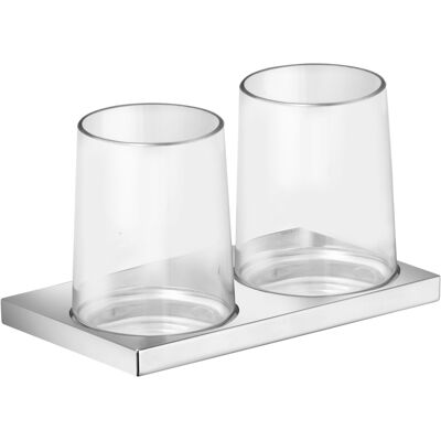 Support double en verre cristal Keuco Edition 11 - Verre en cristal - Chrome noir brossé - Publicité Support double en verre cristal Keuco Edition 11 - Verre en cristal - Chrome noir brossé - Publicité