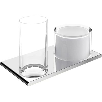 Keuco Édition 400 Support Double - Accessoire de salle de bain en nickel brossé - Publicité Keuco Édition 400 Support Double - Accessoire de salle de bain en nickel brossé - Publicité