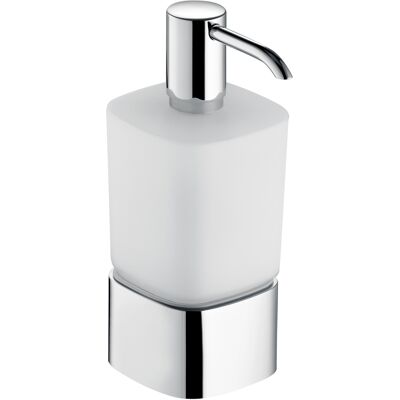 Distributeur de savon Keuco Elegance chrome verre opale 220ml - Publicité Distributeur de savon Keuco Elegance chrome verre opale 220ml - Publicité