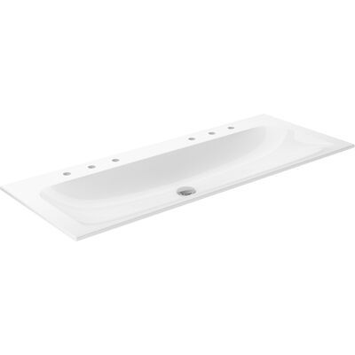 Lavabo en céramique Keuco X-Line - 1205x493 mm, 2x3 trous, Blanc - Publicité Lavabo en céramique Keuco X-Line - 1205x493 mm, 2x3 trous, Blanc - Publicité