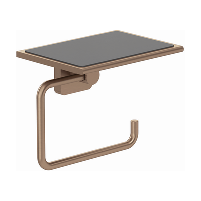 Kludi VELA S Porte-papier toilette avec étagère Bronze brossé - Porte rouleau - Publicité Kludi VELA S Porte-papier toilette avec étagère Bronze brossé - Porte rouleau - Publicité