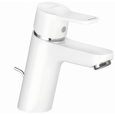 Kludi Blanc & Chrome Mitigeur lavabo à un trou - Publicité Kludi Blanc & Chrome Mitigeur lavabo à un trou - Publicité