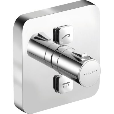 Thermostat de douche Kludi Push - 2 sorties, rosace à bord doux - Publicité Thermostat de douche Kludi Push - 2 sorties, rosace à bord doux - Publicité