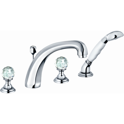 Kludi 1926 Mitigeur de bain-douche à 4 trous - Poignées en cristal Swarovski - Publicité Kludi 1926 Mitigeur de bain-douche à 4 trous - Poignées en cristal Swarovski - Publicité