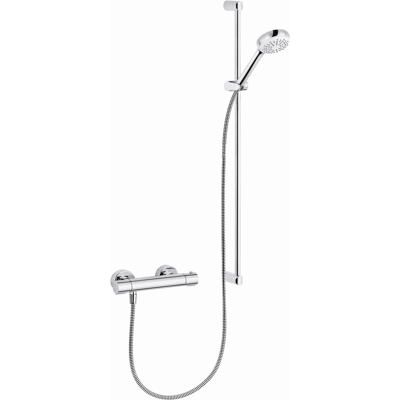 Kludi Logo duo de douche 6857805-00 AP, robinet de douche thermostatique, avec barre murale 900mm, chromé - Publicité Kludi Logo duo de douche 6857805-00 AP, robinet de douche thermostatique, avec barre murale 900mm, chromé - Publicité