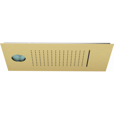 Douche de tête Kludi ASANA 69460N0-00 60 x 30 cm, cascade SummerRain/AmbienceLight, or brossé - Publicité Douche de tête Kludi ASANA 69460N0-00 60 x 30 cm, cascade SummerRain/AmbienceLight, or brossé - Publicité