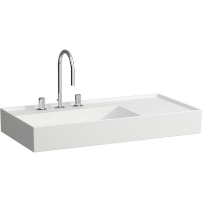 Lavabo Kartell - 900x460mm - 2 trous - Blanc mat - Publicité Lavabo Kartell - 900x460mm - 2 trous - Blanc mat - Publicité