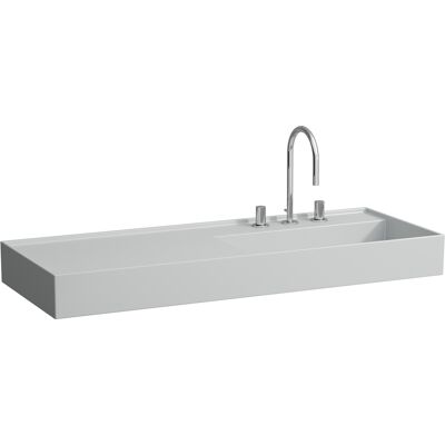Laufen Kartell Lavabo mural et sous plan - 3 trous - Gris mat - Publicité Laufen Kartell Lavabo mural et sous plan - 3 trous - Gris mat - Publicité