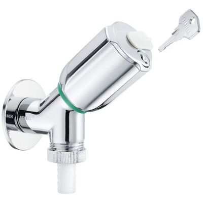 Vanne d'angle Schell - 035720699RV - verrouillable, 1/2" chromé - Publicité Vanne d'angle Schell - 035720699RV - verrouillable, 1/2" chromé - Publicité