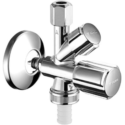 Vanne d'angle Quick Comfort - Laiton, Chrome, Anti-retour - Publicité Vanne d'angle Quick Comfort - Laiton, Chrome, Anti-retour - Publicité