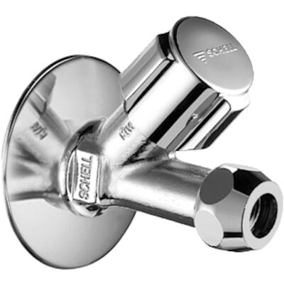 Vanne à siège angulaire Schell Comfort - Chrome 1/2" x 3/8" DIN 3227 - Publicité Vanne à siège angulaire Schell Comfort - Chrome 1/2" x 3/8" DIN 3227 - Publicité