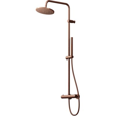 Ensemble de douche Steinberg série 340 3402721 BC avec mitigeur thermostatique, pommeau de douche effet pluie, douchette, cuivre brossé - Publicité Ensemble de douche Steinberg série 340 3402721 BC avec mitigeur thermostatique, pommeau de douche effet pluie, douchette, cuivre brossé - Publicité