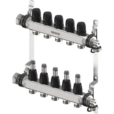 Uponor 1140836 - Distributeur de circuit de chauffage avec débitmètre - Publicité Uponor 1140836 - Distributeur de circuit de chauffage avec débitmètre - Publicité