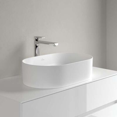 Lavabo Villeroy & Boch Collaro TitanCeram 56x36cm Pierre - Publicité Lavabo Villeroy & Boch Collaro TitanCeram 56x36cm Pierre - Publicité