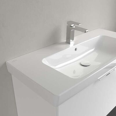Lavabo Architectura Villeroy & Boch - Rectangulaire, avec vidange centrale, 1000x460mm, Blanc - Publicité Lavabo Architectura Villeroy & Boch - Rectangulaire, avec vidange centrale, 1000x460mm, Blanc - Publicité