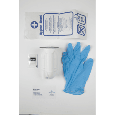 Cartouche de chasse d'eau Villeroy & Boch - 10 pièces, avec gants et sacs - Publicité Cartouche de chasse d'eau Villeroy & Boch - 10 pièces, avec gants et sacs - Publicité