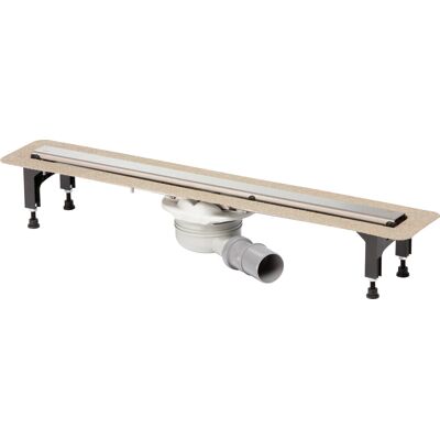 Gouttière de douche Viega 750mm en acier inoxydable - Réglable, faible hauteur, avec siphon anti-odeur - Publicité Gouttière de douche Viega 750mm en acier inoxydable - Réglable, faible hauteur, avec siphon anti-odeur - Publicité