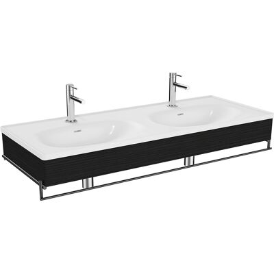 Ensemble de Lavabos Doubles Vitra Equal - Blanc, MDF, Porte-serviettes en Métal Noir - Publicité Ensemble de Lavabos Doubles Vitra Equal - Blanc, MDF, Porte-serviettes en Métal Noir - Publicité