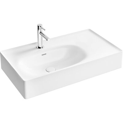 Lavabo Vitra Equal - asymétrique - 80x45cm - Blanc - Publicité Lavabo Vitra Equal - asymétrique - 80x45cm - Blanc - Publicité