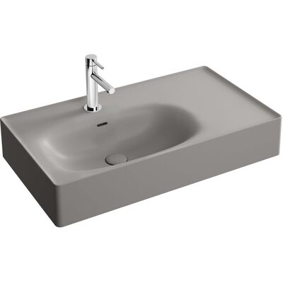 Lavabo Vitra Equal - Trou de robinet central, lavabo à gauche, étagère à droite - Publicité Lavabo Vitra Equal - Trou de robinet central, lavabo à gauche, étagère à droite - Publicité