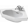 Series 1930 Duravit angle à main 07934200001 avec trop-plein et trou pour robinetterie, blanc, Wondergliss