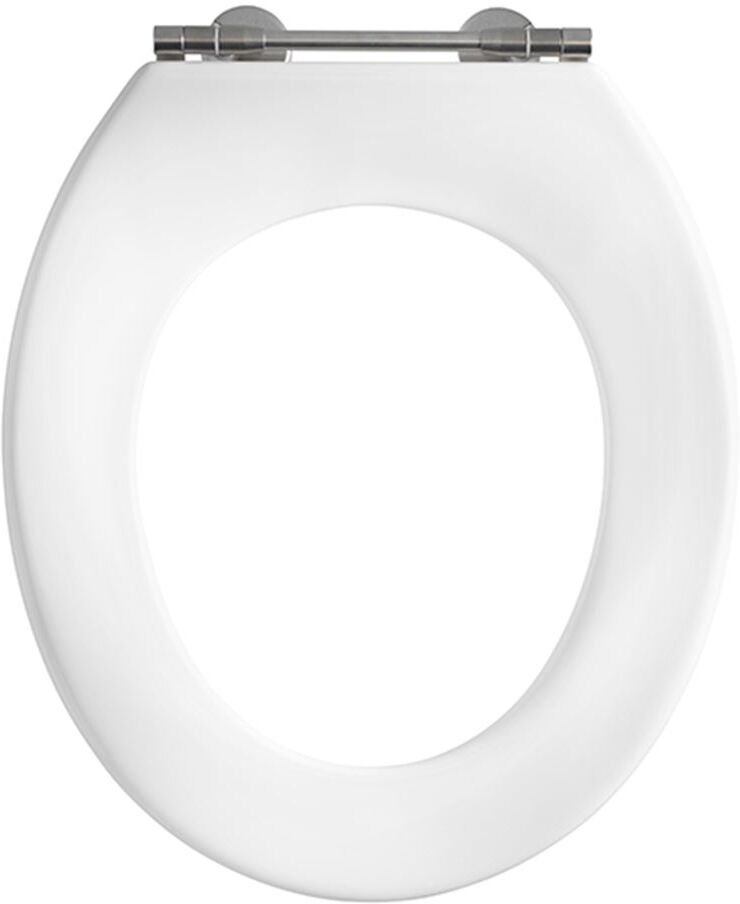 Pressalit WC siège 53011-BV5999 blanc polygiene, sans housse, standard, charnière spéciale BV5, Universel , Inox