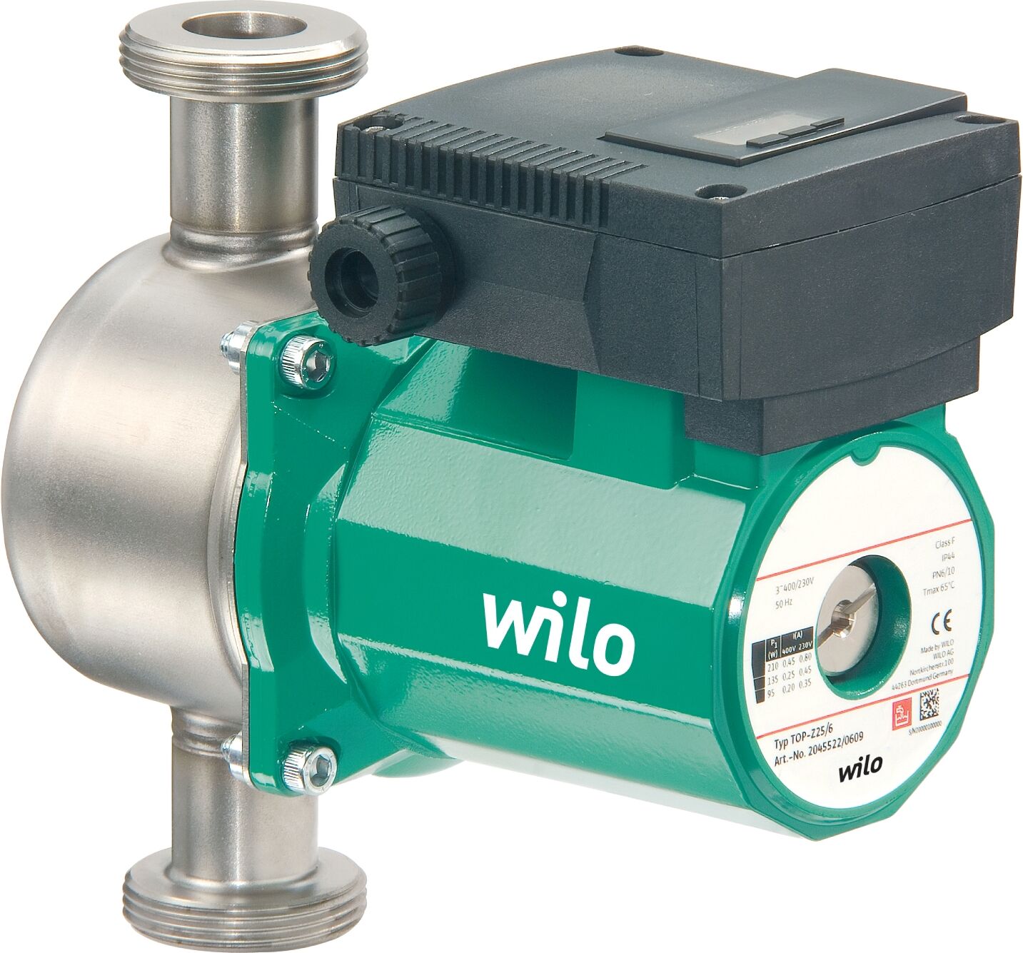 Wilo Top-z - type pompe à eau potable 2045520 20/4, Inox , PN 10, 400 V, Inox logement