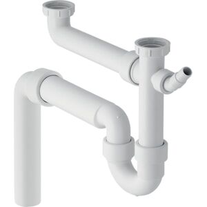 Geberit Siphon - Pour Double Évier, Sortie Verticale, Plastique - Publicité Geberit Siphon - Pour Double Évier, Sortie Verticale, Plastique - Publicité