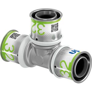 Uponor T-Connecteur en Laiton 32x32x32mm - Raccord plomberie - Publicité Uponor T-Connecteur en Laiton 32x32x32mm - Raccord plomberie - Publicité