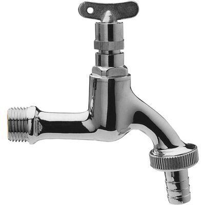 Vanne ASW 422607 - 1/2" - Laiton chromé brillant - Clé à douille & Raccord de tuyau - Publicité Vanne ASW 422607 - 1/2" - Laiton chromé brillant - Clé à douille & Raccord de tuyau - Publicité