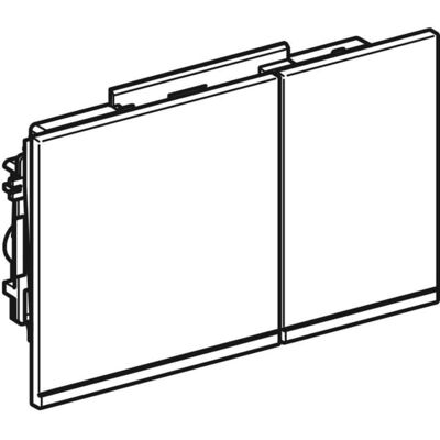 Geberit BetPl. Omega60 , pour 2 ensembles sp. ET 243118JL1 gris sable, miroir, chromé lisse - Publicité Geberit BetPl. Omega60 , pour 2 ensembles sp. ET 243118JL1 gris sable, miroir, chromé lisse - Publicité